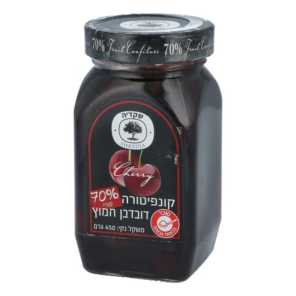 קונפיטורה דובדבן חמוץ 70% פרי שקדיה 450