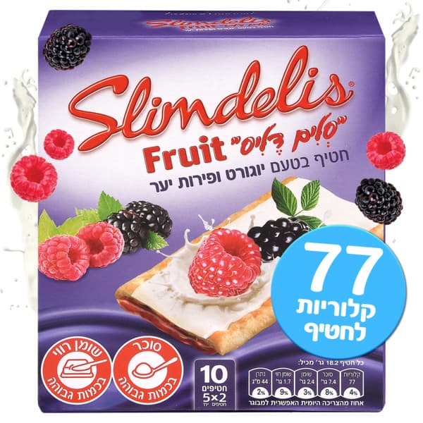 חטיף בטעם יוגורט ופירות יער 5*36.4 ג' סלים דליס