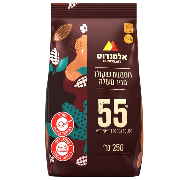 שוקולד מריר 55% 250 גרם