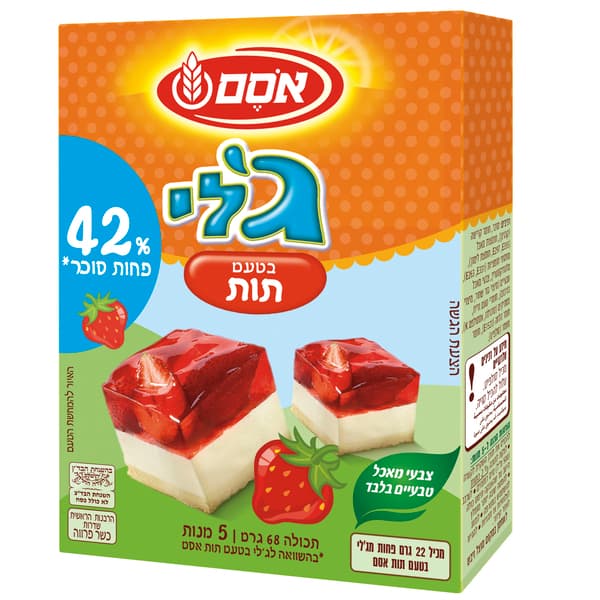 אסם גלי תות שדה מופחת סוכר 90 גרם