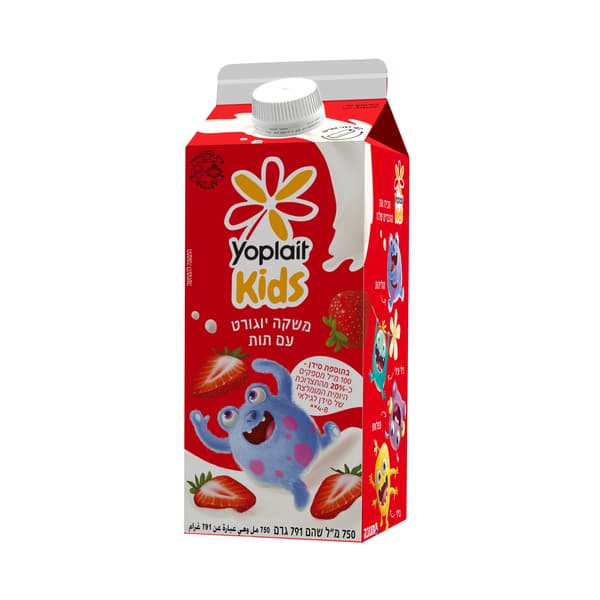 משקה יופלה יוגורט קידס עם תות 1.5% 750 מ