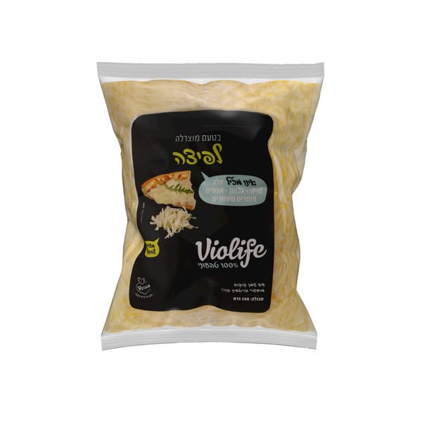 מוצרלה טבעונית מגורדת לפיצה 200 גר