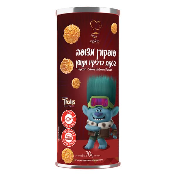 חטיף פופקורן מצופה בטעם ברביקיו 70 גר