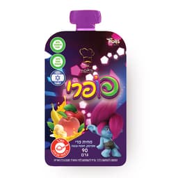 טרולים מחית פרי אפרסק תפוח ובננה 90 גר`