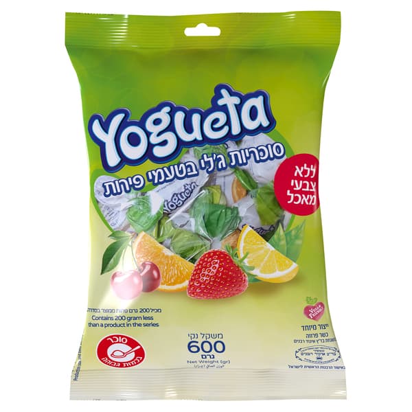 יוגטה סוכריות ג'לי פירות 600 גר