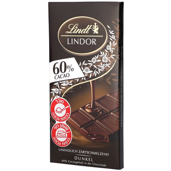 שוק.לינדור מריר60% 100ג