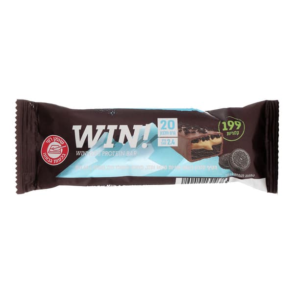 WIN - חטיף חלבון במילוי קרם בטעם עוגיות ופצפוצים 60 גרם
