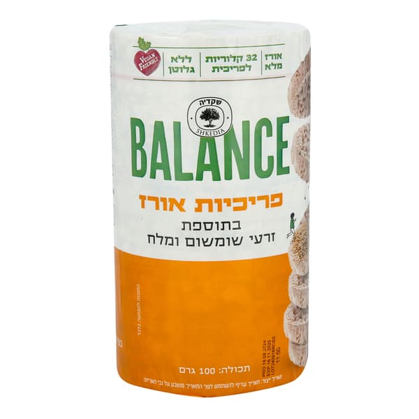 פריכיות אורז שומשום ומלח 100גר