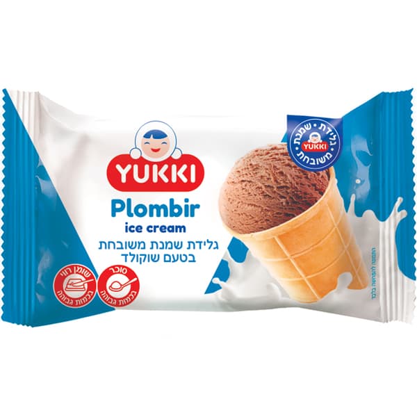 גלידת שמנת משובחת YUKKI בטעם שוקולד בגבי