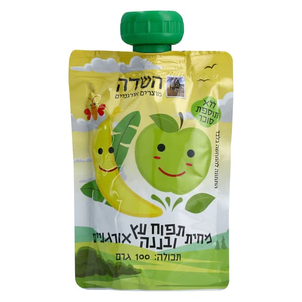 מחית תפוח עץ ובננה אורגני 100 גרם