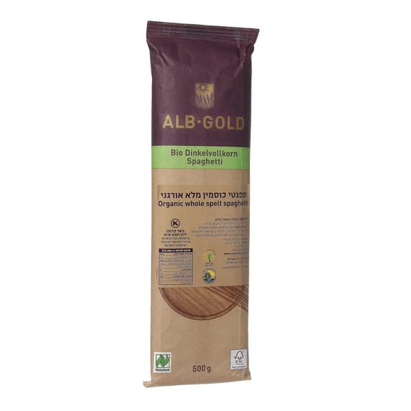 ספגטי כוסמין מלא אורגני 500 גרם