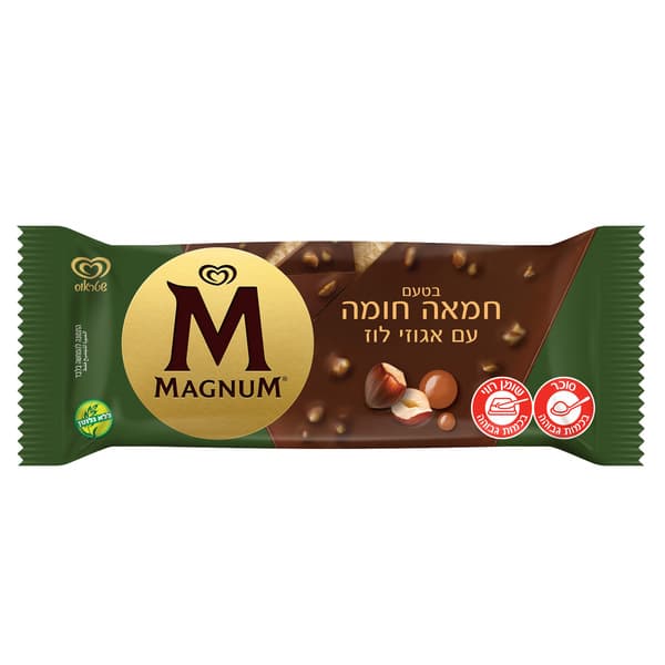 שלגון מגנום בטעם חמאה חומה עם אגוזי לוז