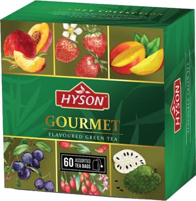 תה ירוק בטעם פירות 60 שקי 90 גר Gourmet