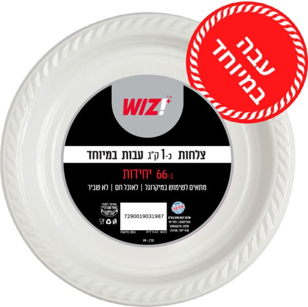 צלחת 1 ק"ג לבן 66 יח