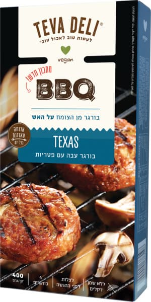 בורגר מהצומח עם פטריות טקסס 400 גר