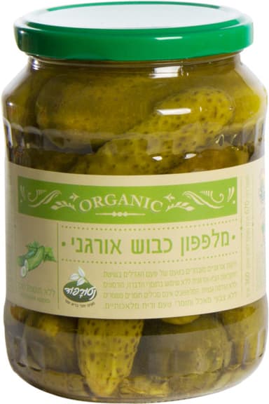 מלפפונים ללת"ס אורגניים בחומץ 670 גר