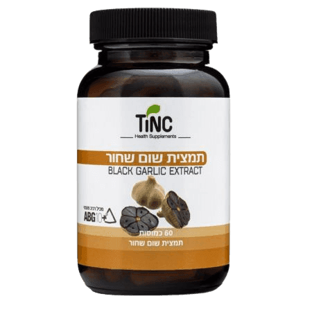תמצית שום שחור | תוסף תזונה | מכיל 60 כמוסות | כשר פרווה | טינקטורה טק | Tinctura Tech
