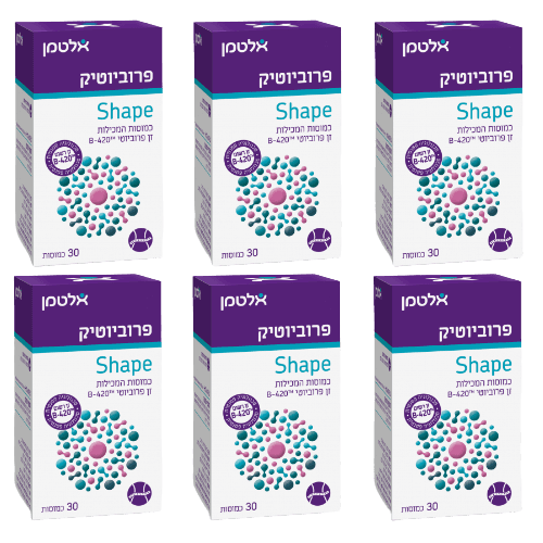 פרוביוטיק שייפ | מבצע שישיה | מכיל כמוסות 180 | זן פרוביוטי B420 | כשר חלבי | אלטמן