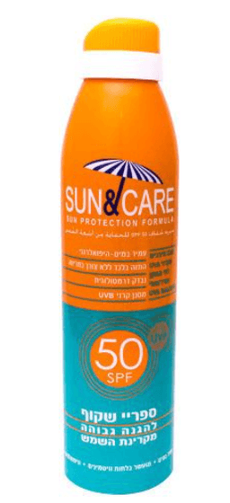 ספריי שקוף SPF50 SPORT | להגנה גבוהה מקרני השמש