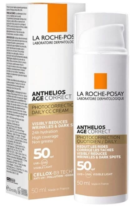קרם יום עם גוון המסייע בתיקון סימני הזדקנות 50 SPF | מכיל 50 מל | ANTHELIOS AGE CORRECT לה רוש פוזה