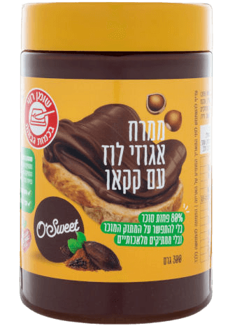 Osweet ממרח אגוזי לוז עם קקאו 300 גרם