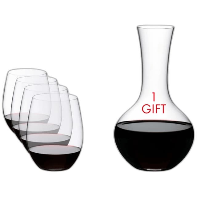 רידל סט 4 כוסות יין ללא רגל דקנטר מרלו במתנה