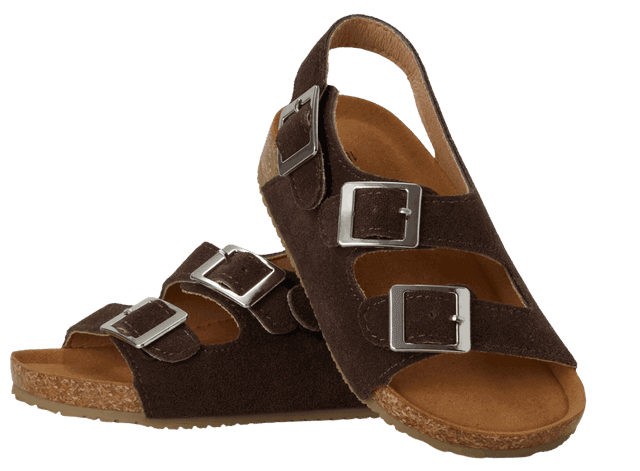 סנדל תנכי דמוי זמש לילדים בייבי מוקס Baby Mocs צבע חום כהה