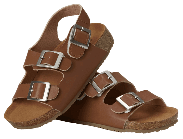 סנדל תנכי דמוי עור לילדים בייבי מוקס Baby Mocs צבע חום כהה