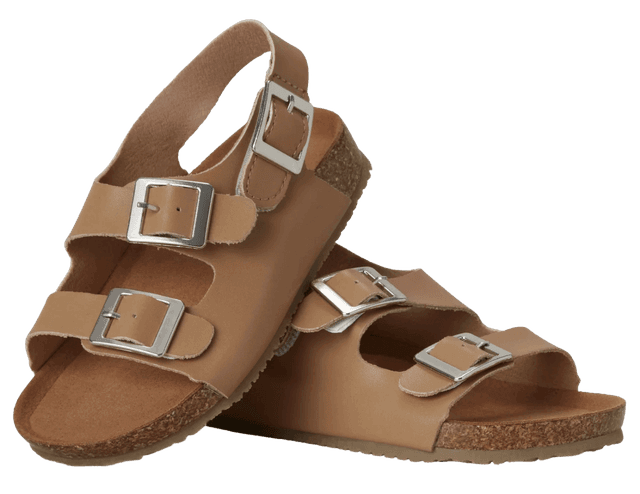 סנדל תנכי דמוי עור לילדים בייבי מוקס Baby Mocs צבע בז