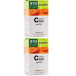 ויטמין C-500 לבליעה | בתוספת פקעות ורדים | 200 טבליות | מבצע זוג | פלוריש הדס | Floris Hadas