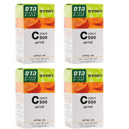 ויטמין C-500 לבליעה | בתוספת פקעות ורדים | 400 טבליות | מבצע רביעייה | פלוריש הדס | Floris Hadas