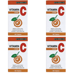 מבצע רביעייה | ויטמין C1000 | מכיל 100 טבליות לבליעה | ריכוז גבוה | בתוספת פקעות ורדים | כשר | פלוריש הדס | Floris Hadas