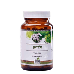 ולריאן | מכיל 100 כמוסות צמחיות | עם ולריאן | תוסף תזונה | כשר פרווה | דר גרין | Dr Green