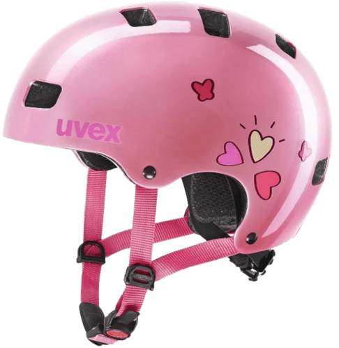 קסדה לאופניים UVEX KID 3 | צבע ורוד לבבות יובקס | UVEX - UVEX - קסדות
