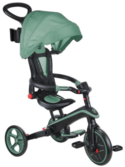 אופני איזון משולבים עם תלת אופן ועגלה לילדים קטנים | צבע ירוק זית | Globber EXPLORER FOLDABLE 4in1 גלובר - GLOBBER - אופני איזון גיל 2+