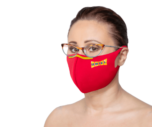 מסכת נשימה לפנים מבד לייקרה לפנים רב שימושית המנדפת זיעה גדי לנשים | מונע אדים על המשקפיים | אוריאל | URIEL