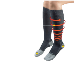 זוג גרבי טיסה בצבע שחור בדרגת לחץ 1 לשיפור זרימת הדם והגנה מפני קרישי דם | מידה 39-42 | אוריאל | URIEL