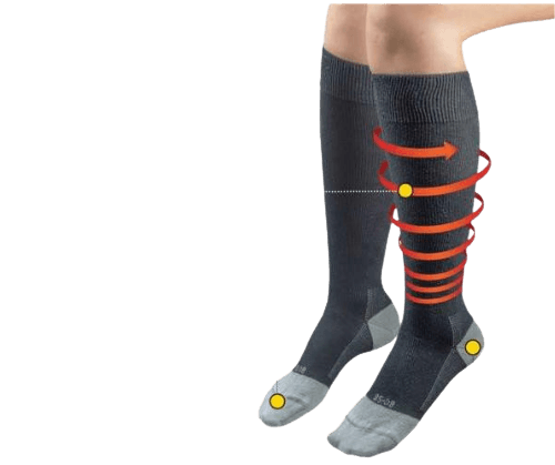 זוג גרבי טיסה בצבע שחור בדרגת לחץ 1 לשיפור זרימת הדם והגנה מפני קרישי דם | מידה 39-42 | אוריאל | URIEL