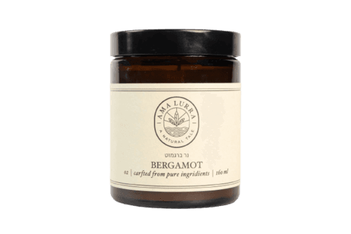 נר ברגמוט קטן | בריח הדרי פרחוני | משעווה צמחית | ללא פראפין אמה לורה | Ama lurra