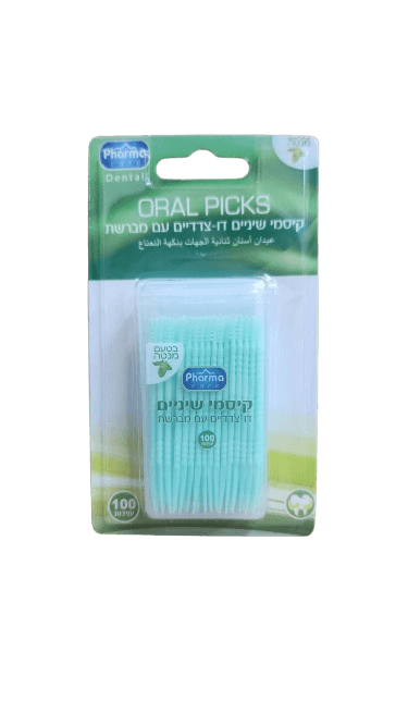 קיסמי שיניים | דו-צדדיים עם מברשת | בטעם מנטה | מכיל 100 יחידות