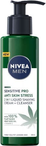 סנסטיב פרו | מרגיע במיוחד | קרם גילוח נוזלי | ניקוי יסודי לעור הפנים | מכיל 200 מל