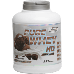 אבקה חלבון להכנת משקה על בסיס מי גבינה בטעם שוקולד - PURE WHEY HD - 227 KG תוספות פאוורטק | Powertech