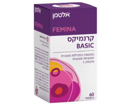קרנמיקס בייסיק | מכיל 60 כמוסות | תמצית חמוציות פטנטית פלוס ויטמין C | תכולה גבוהה של נוגדי חמצון וחומרים מזינים אלטמן | ALTMAN