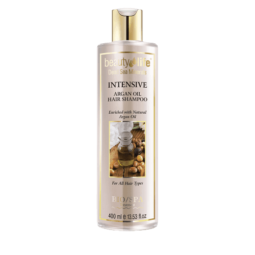 שמפו | עם שמן ארגן | מכיל 400 מל | Beauty life | ארומה דד סי | Aroma Dead Sea