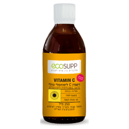 ויטמין C ליפוזומלי נוזלי | מכיל 250 מל | ספיגה גבוהה | טעם תפוז | 50 מנות הגשה | אקוסאפ | Ecosupp