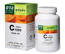 ויטמין C סי 1000 | לא חמוצי | בתוספת פקעות ורדים | מכיל 60 טבליות לבליעה | פלוריש הדס | Floris Hadas