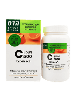 ויטמין 500 C לא חומצי | 60 טבליות לבליעה | לשמור במקום קריר ויבש לאחר פתיחה | פלוריש הדס | Floris Hadas