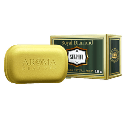 ארומה | סבון גופרית | טבעי | מכיל 110 גרם | מועשר במינרלים מים המלח | ארומה דד סי | Aroma Dead Sea