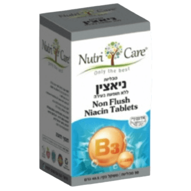 ניאצין ללא תופעת בעירה |Non Flush Niacin Tablets | מכיל 90 טבליות | נוטרי קר | Nutri Care