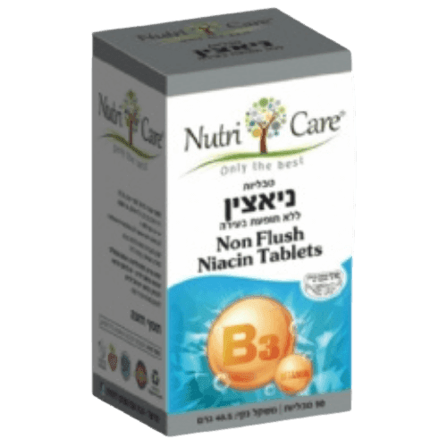 ניאצין ללא תופעת בעירה |Non Flush Niacin Tablets | מכיל 90 טבליות | נוטרי קר | Nutri Care
